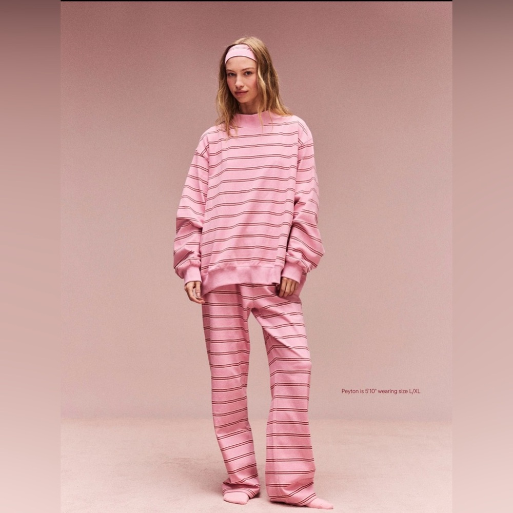 Parke Women's Striped Sweatset in Pink